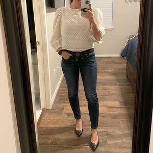 Puff shoulder Cropped Blouse